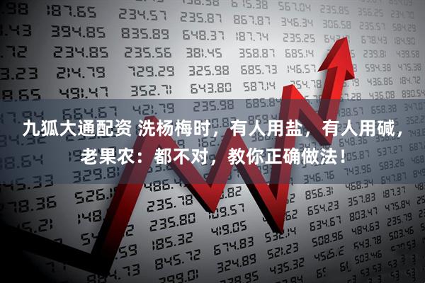 九狐大通配资 洗杨梅时，有人用盐，有人用碱，老果农：都不对，教你正确做法！